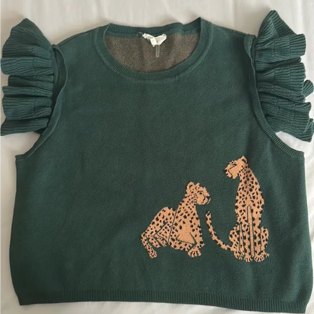 Entro Forest Green Knit Top